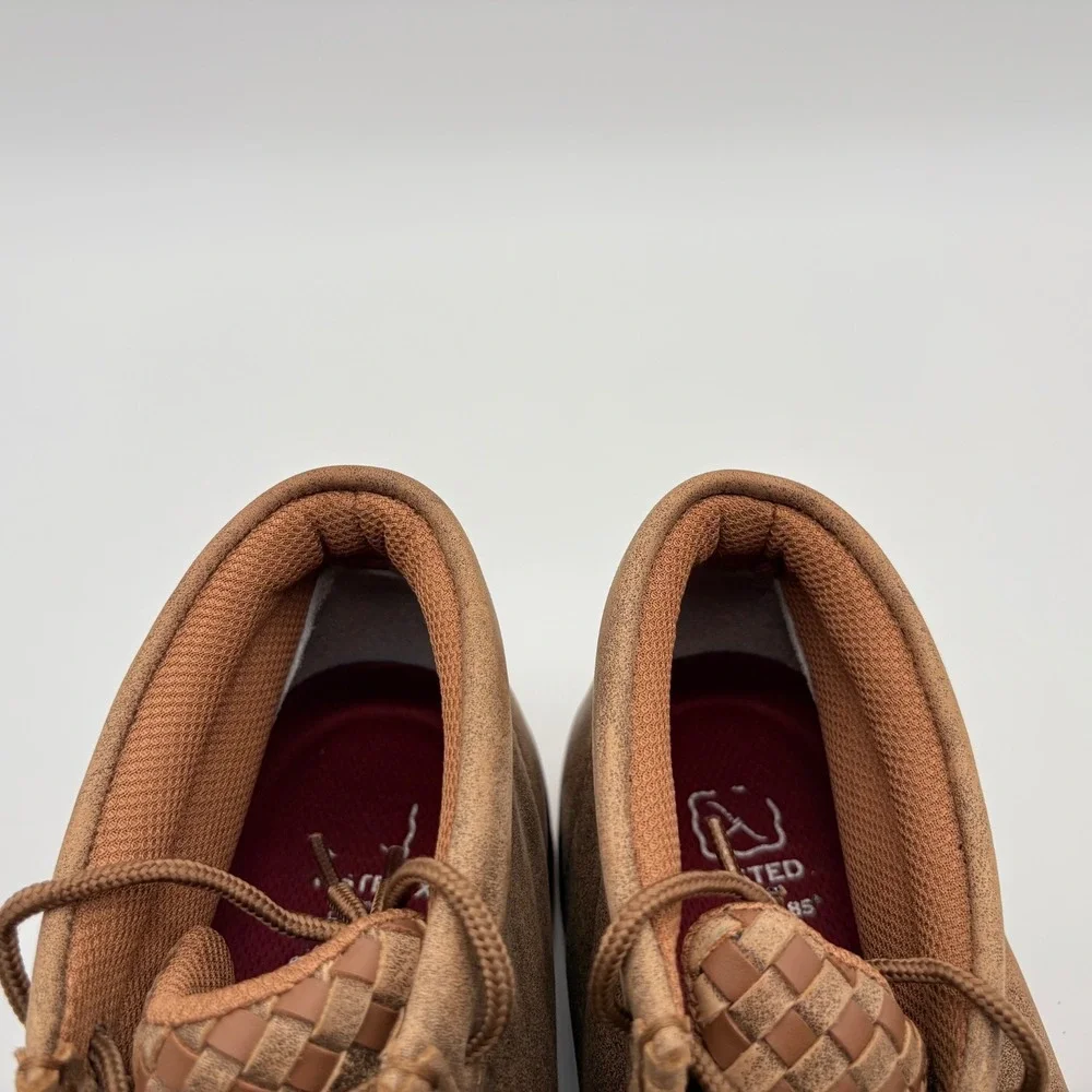 Twisted X Chukka Driving Moc Boots Mens Size 10W Wide Width Tan/Bomber Leather